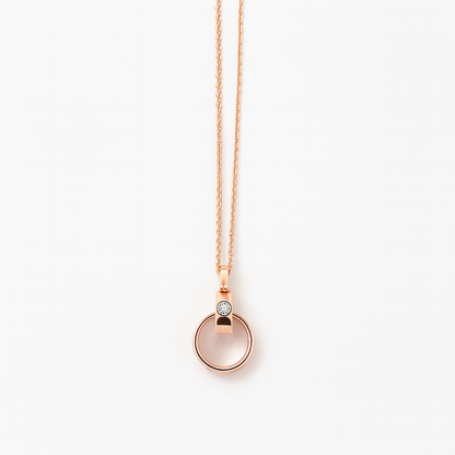 oval shape pendent rose gold necklace