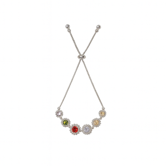 Multi Colour Silver Plated Stylish Bracelet