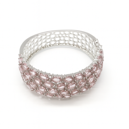 Rashionable new style pink zirconia diamonds bangles for women