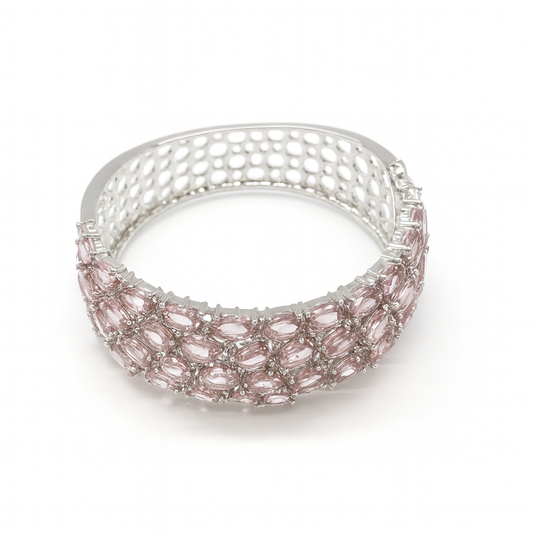 Rashionable new style pink zirconia diamonds bangles for women