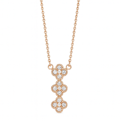 Triple squre rose gold necklace