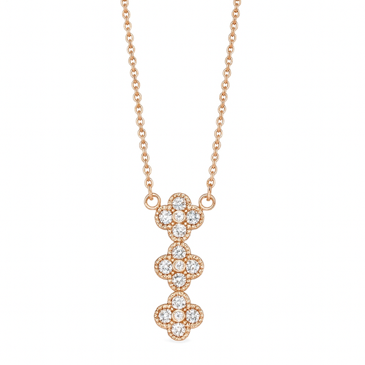 Triple squre rose gold necklace