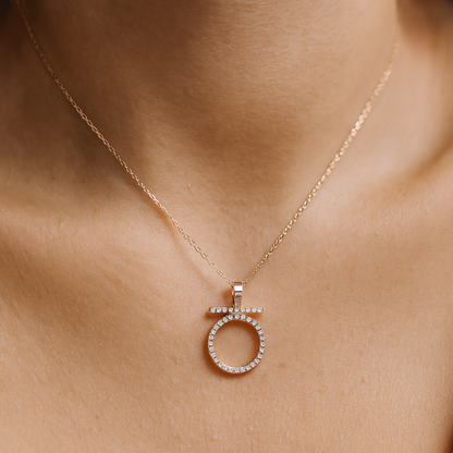circle pendant rose gold necklace