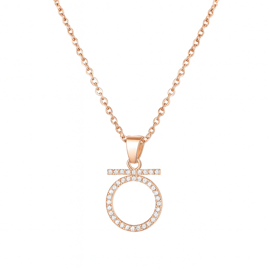 circle pendant rose gold necklace