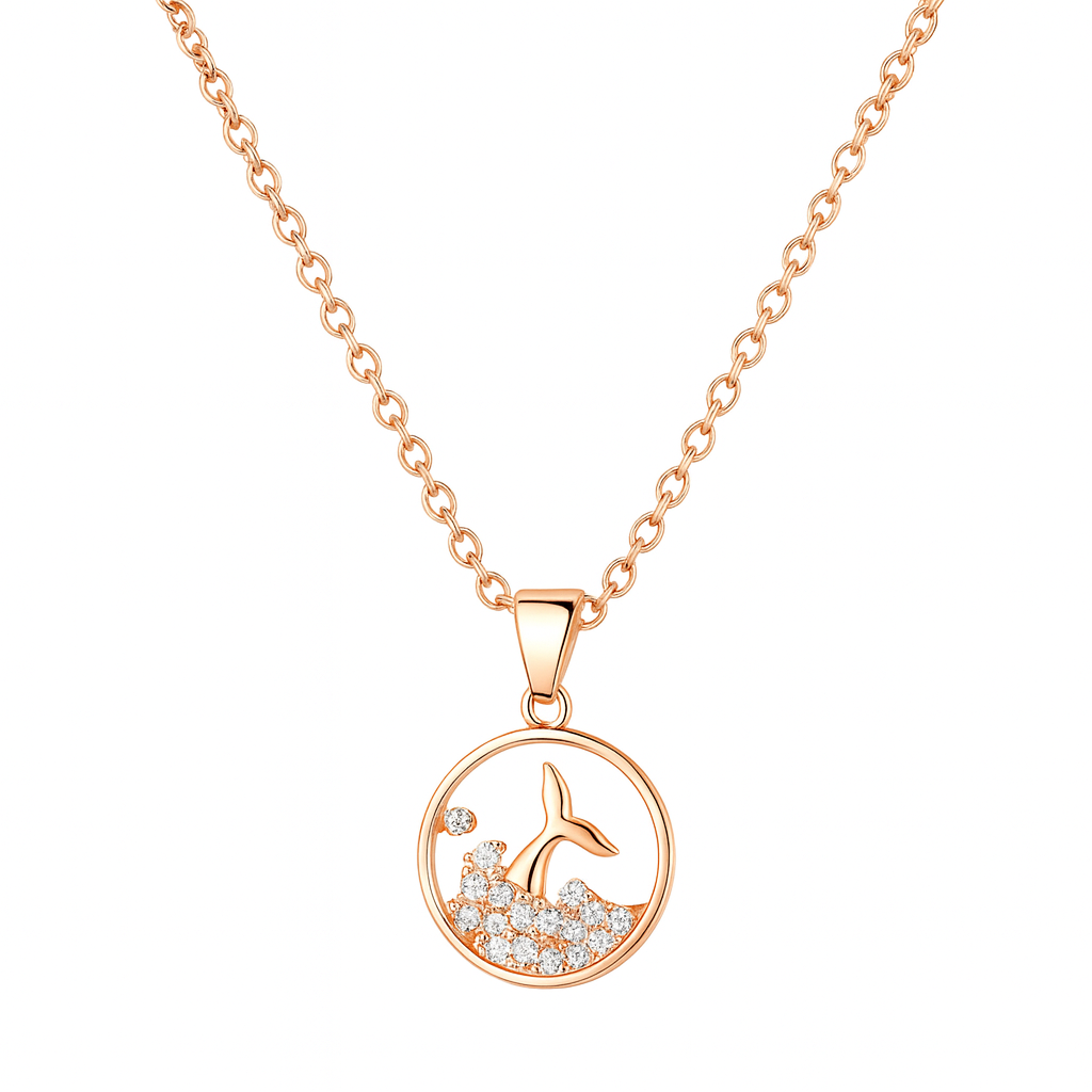 small bird pendat with rose gold chain necklace