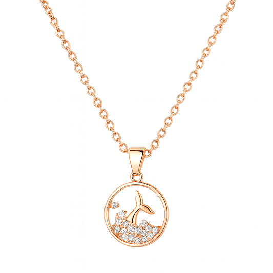 small bird pendat with rose gold chain necklace