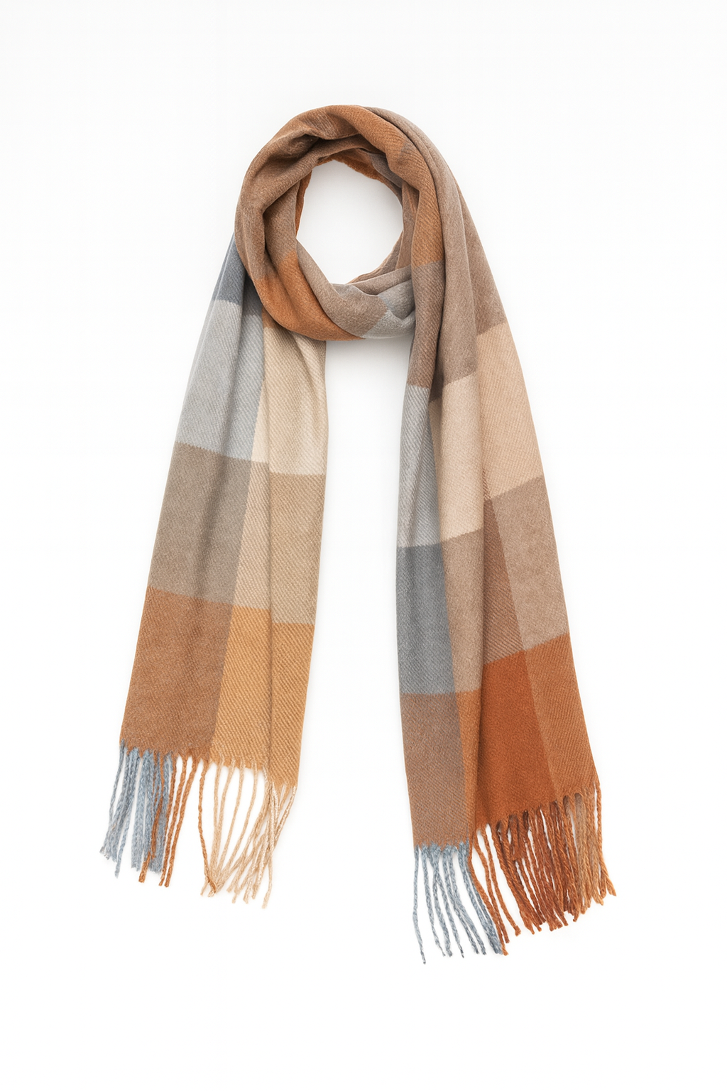 coffee colour square long winter scarf