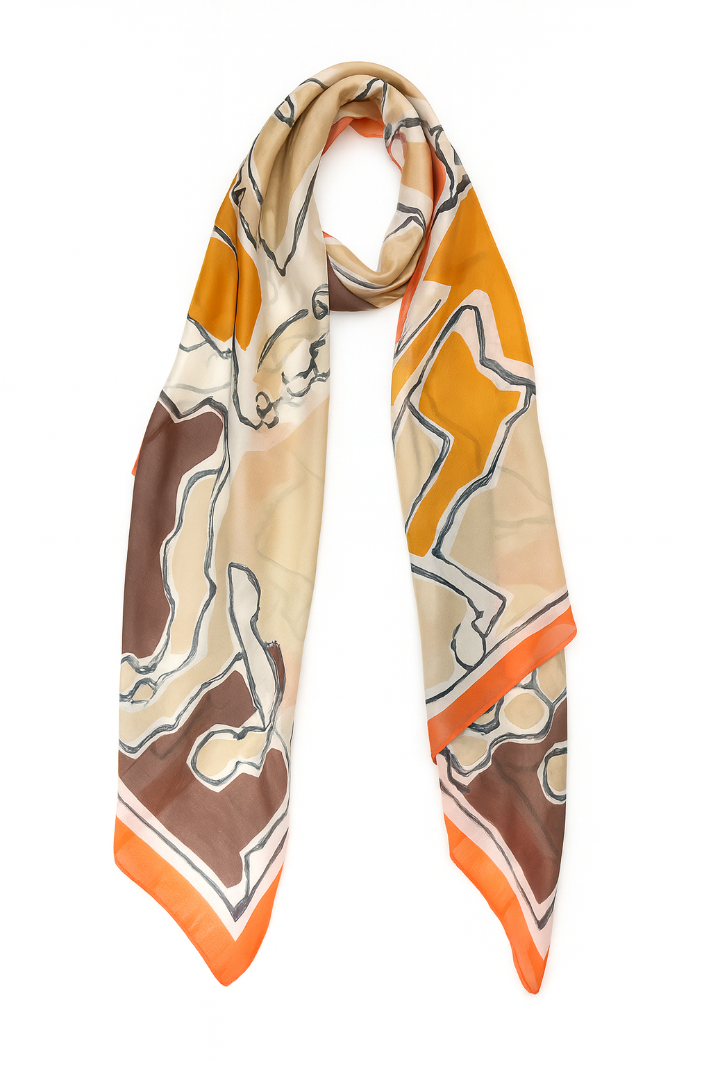 brown and yellow colour scarf