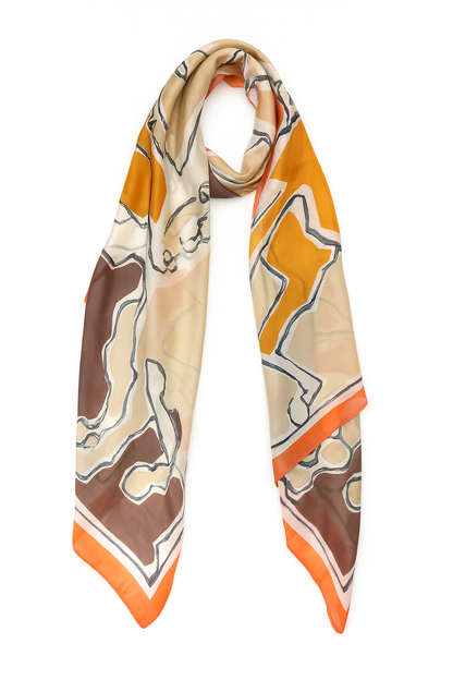 brown and yellow colour scarf