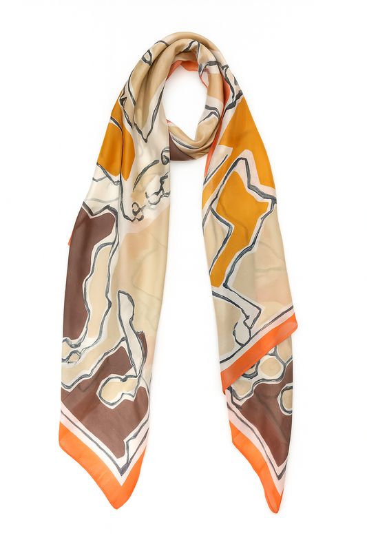 brown and yellow colour scarf
