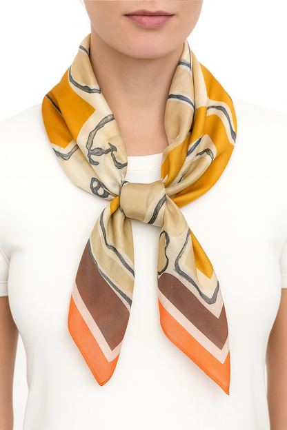 brown and yellow colour scarf