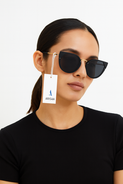 Cat Eye Sunglasses With Black Color