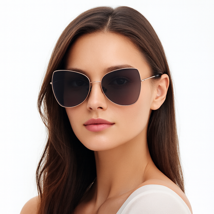 Gray Oval Sunglasses