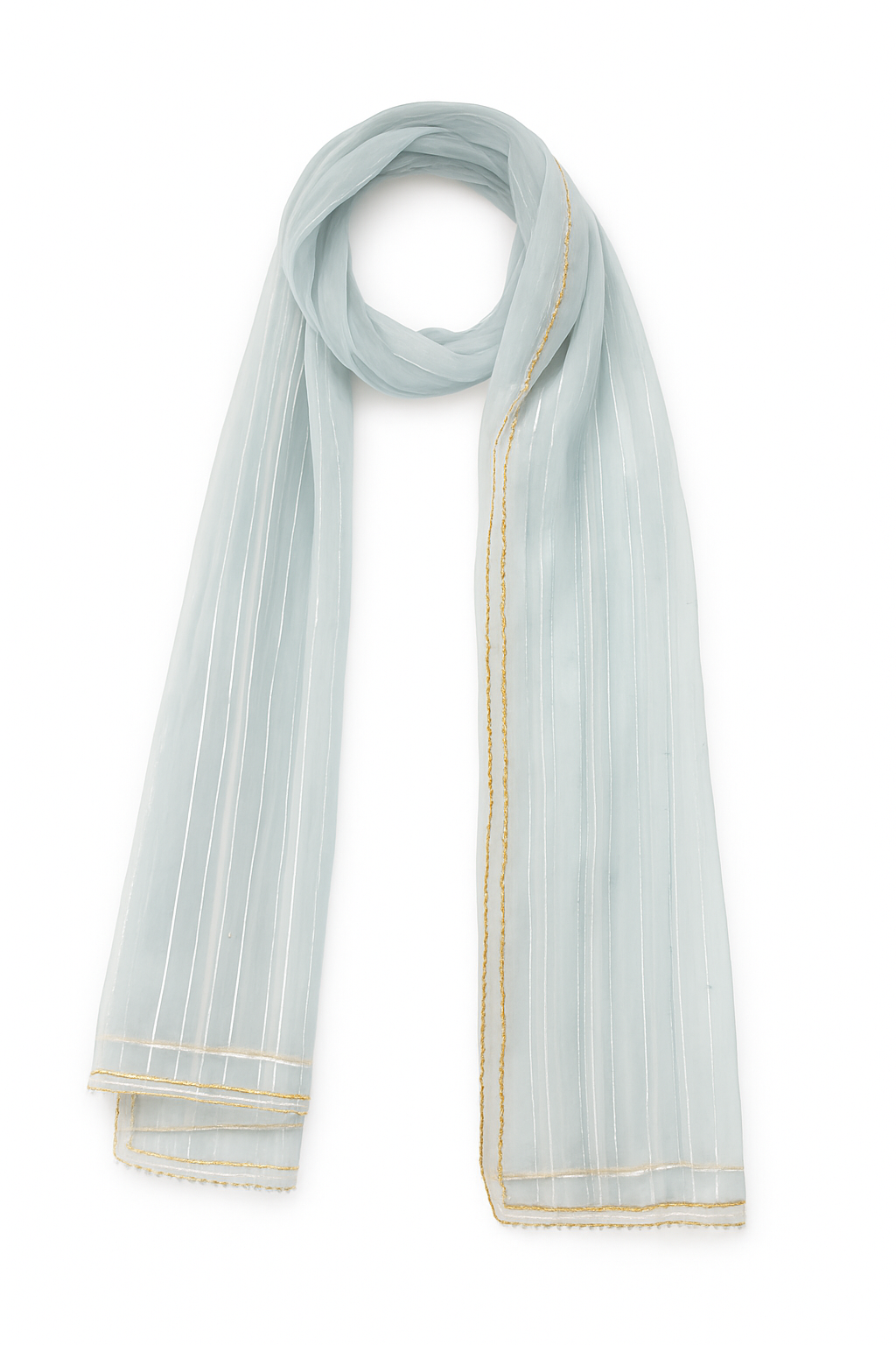 Golden colour border grey scarf
