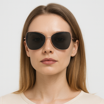 Gray Oval Sunglasses