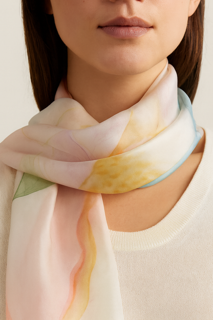 Pink and red combination mix scarf