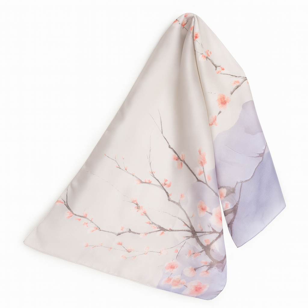 Grey colour tree print scarf