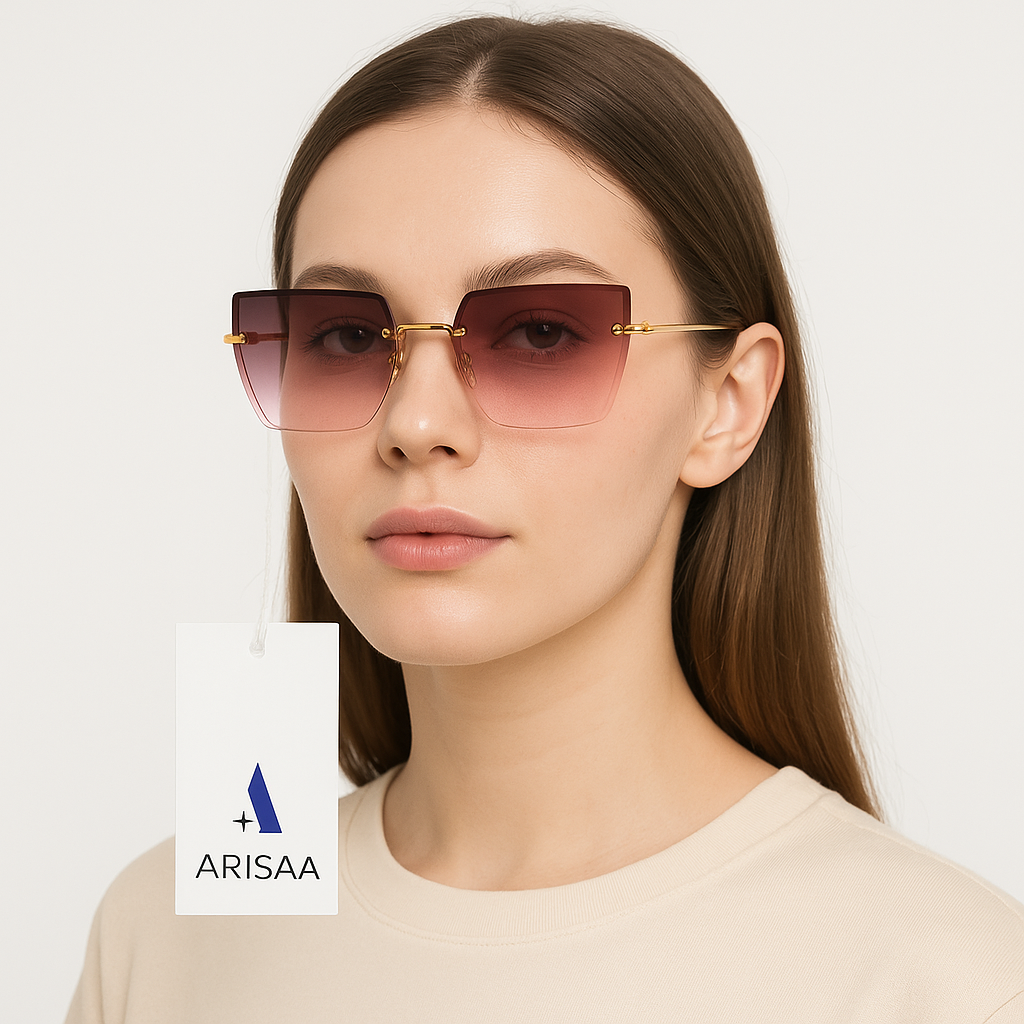 Square Sunglasses with pink Shade