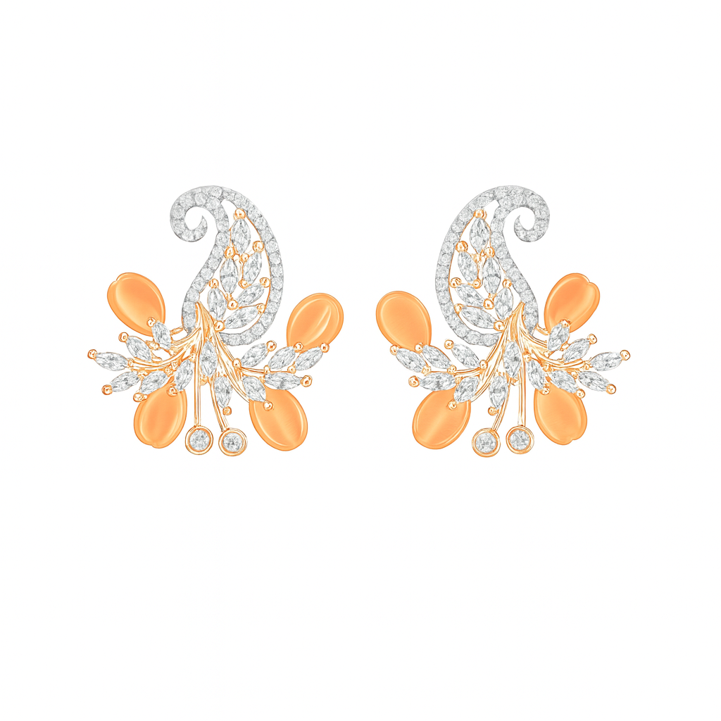 Orange Carnelian designer earring