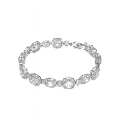 Round clear zircon stone rhodium plated bracelets for girls