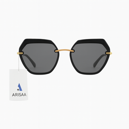Round Rectangular Black Sunglasses