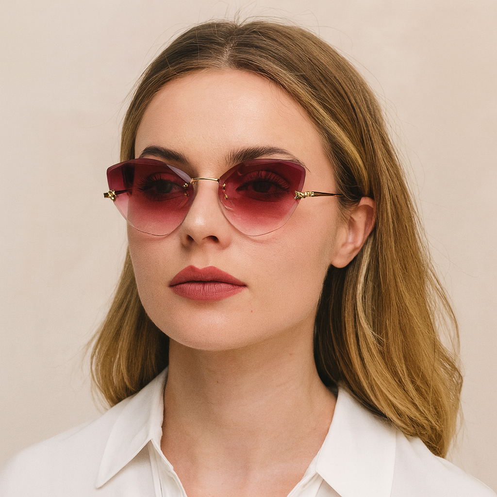 Round cat eye Pink Sunglasses