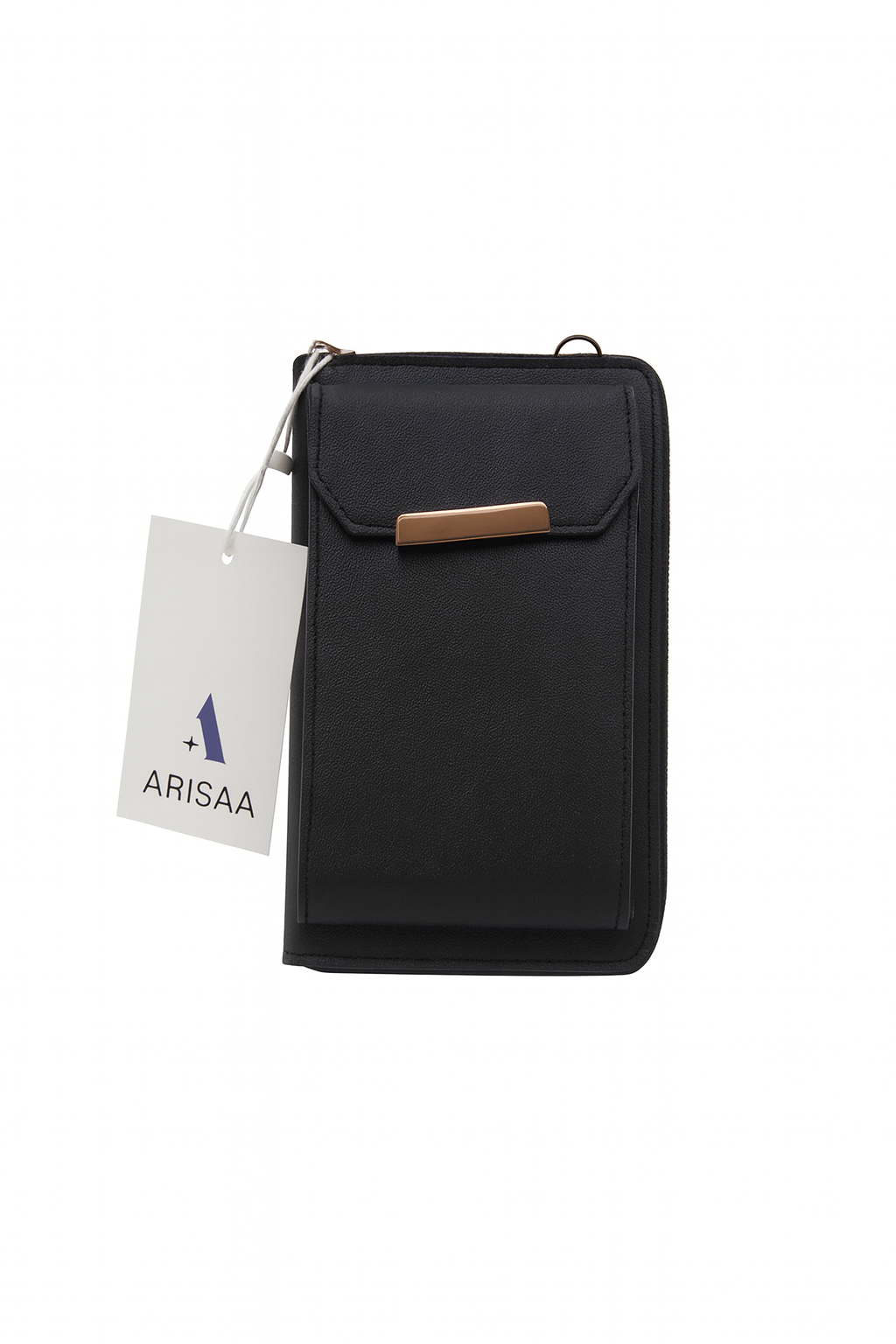 Black leather phone case