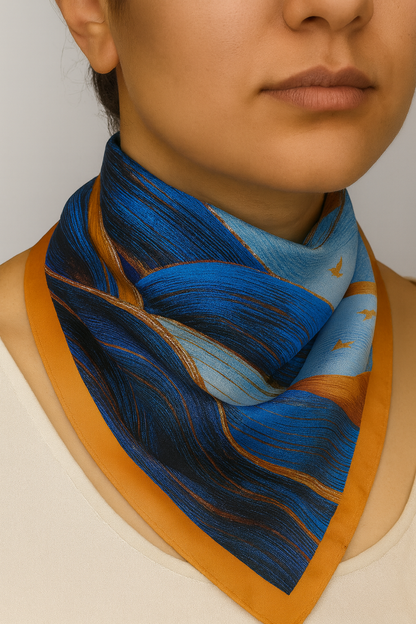 Orange print scarf
