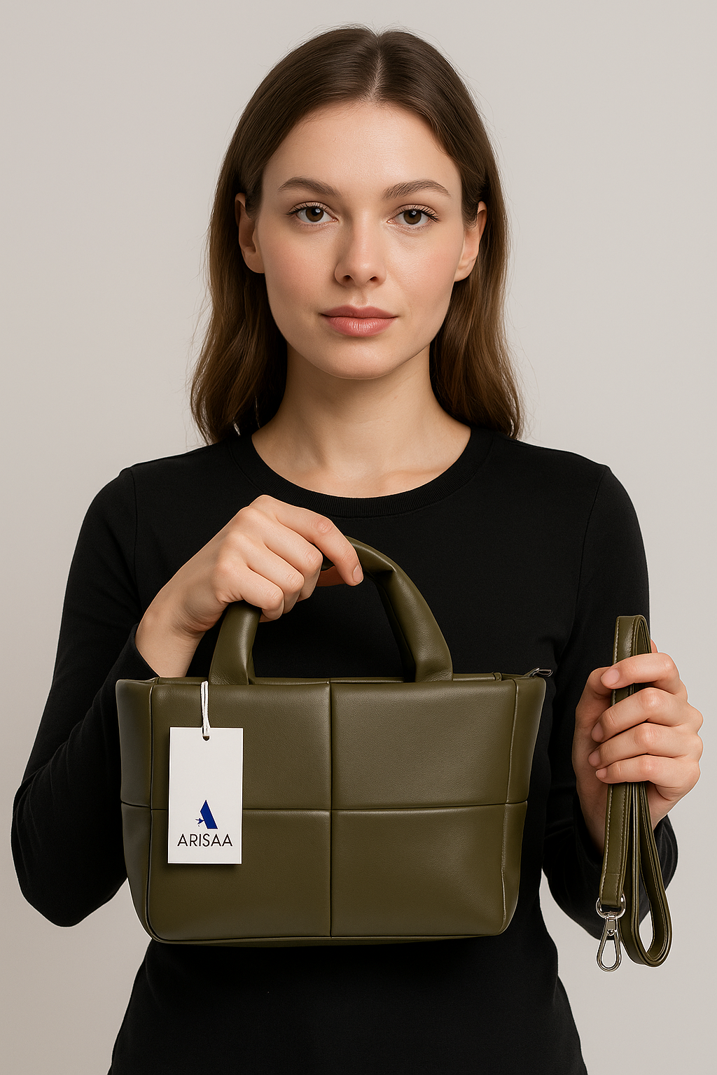 Brown colour soft hand bag for women's