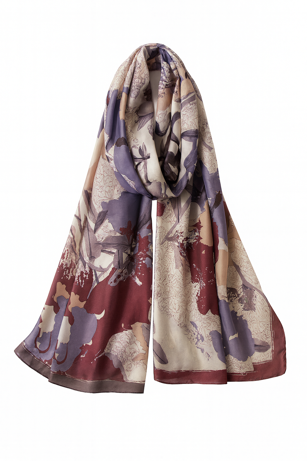 Purple colour shades silk scarf