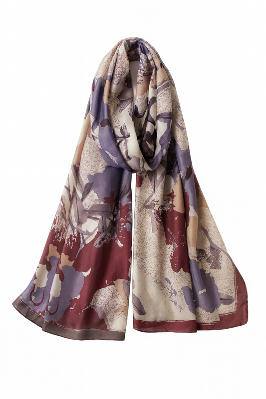 Purple colour shades silk scarf