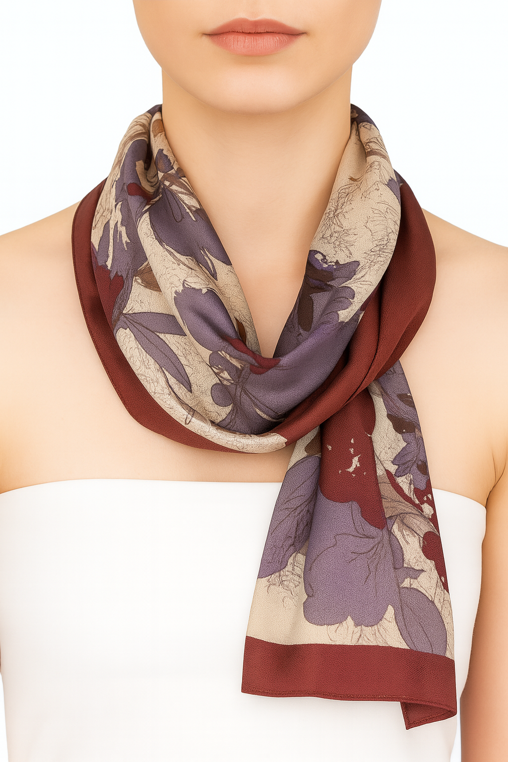 Purple colour shades silk scarf