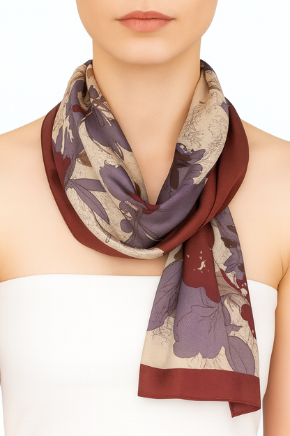 Purple colour shades silk scarf
