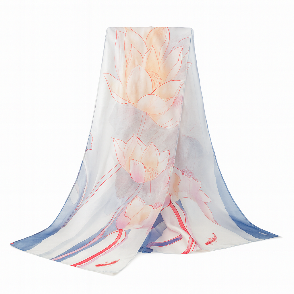 Grey flower printed  scarf