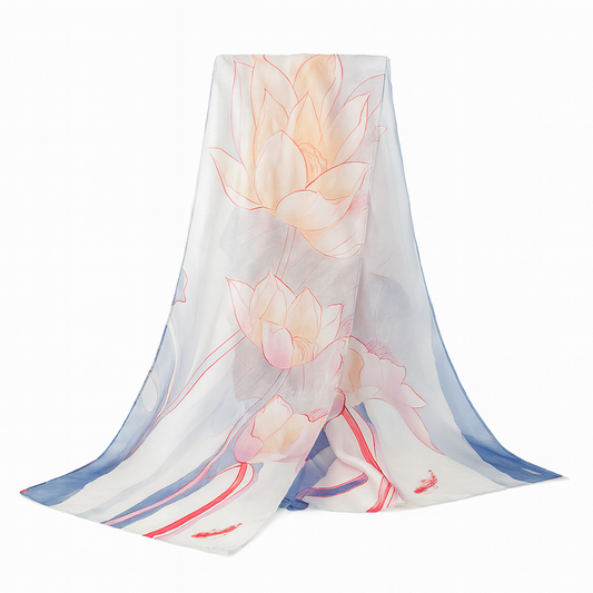 Grey flower printed  scarf