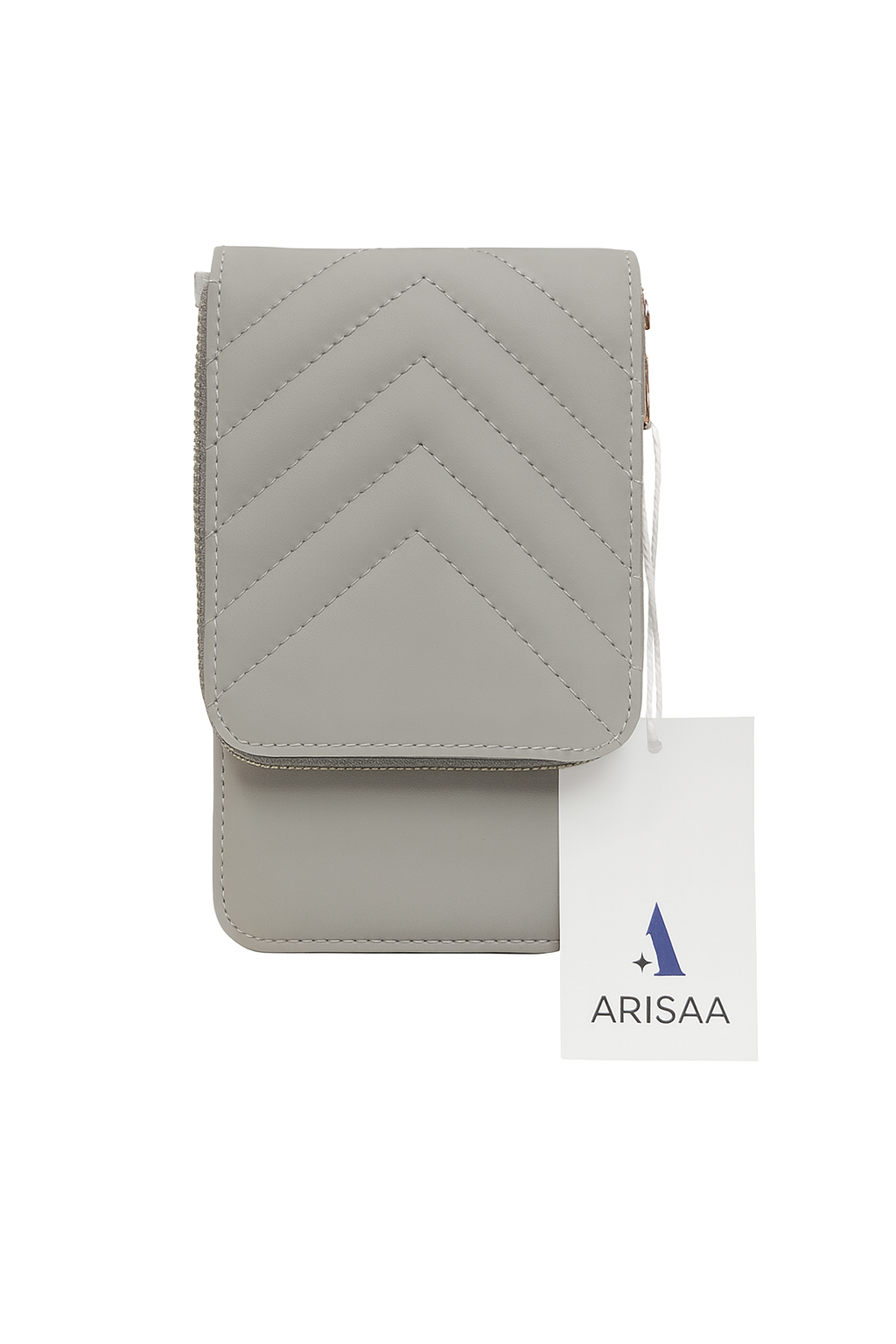 Many pocket  zipper smart look grey wallet