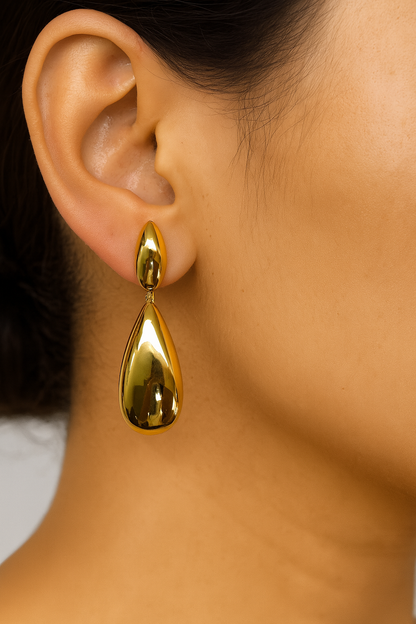 New Luxuary Gold Plated Water Drop Earring