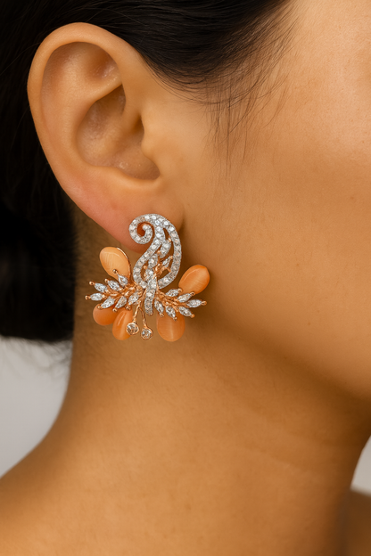 Orange Carnelian designer earring