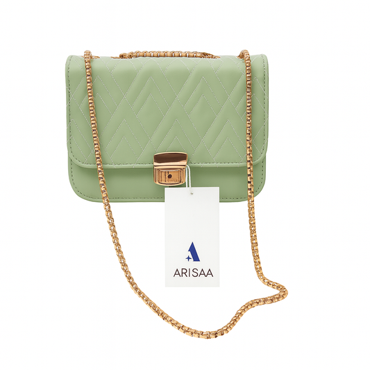 Pista colour fancy look hand bag with gold lock