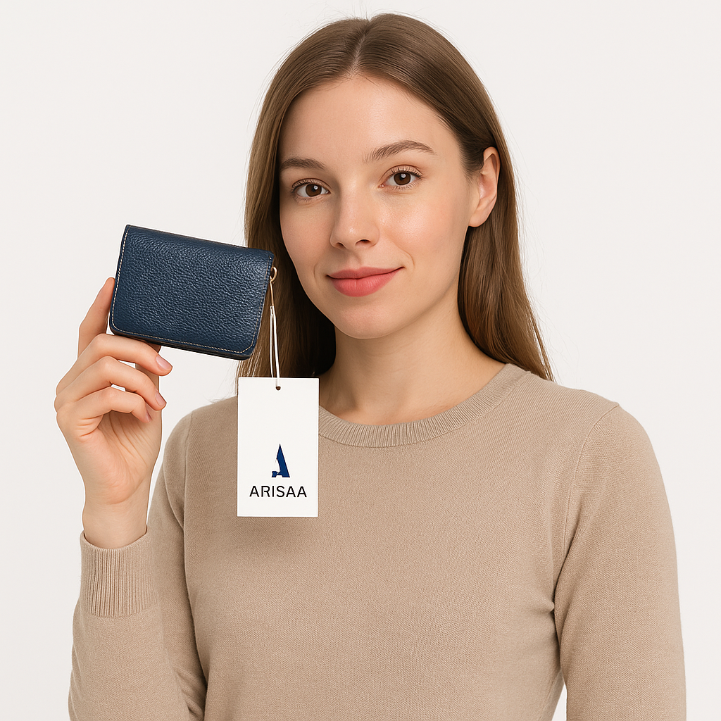 Small blue designer wallet