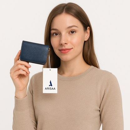 Small blue designer wallet