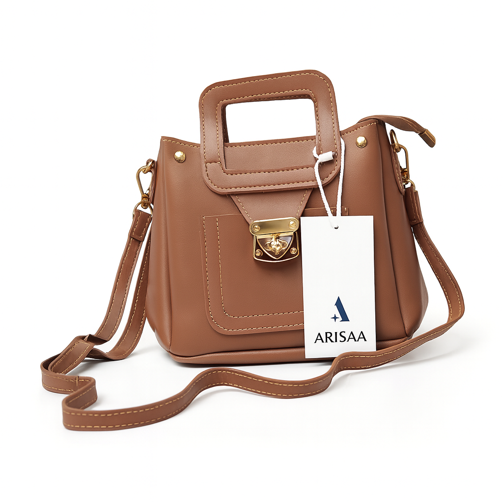 Smart long tan handbag