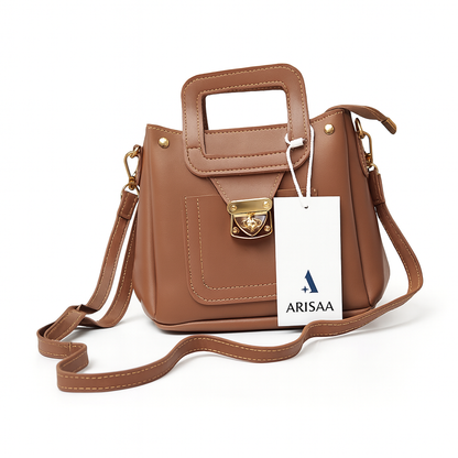 Smart long tan handbag