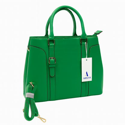 Smooth green colour hand bag