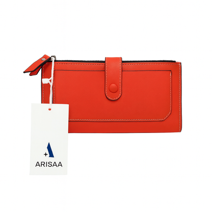 Modern look orange zipper wallet