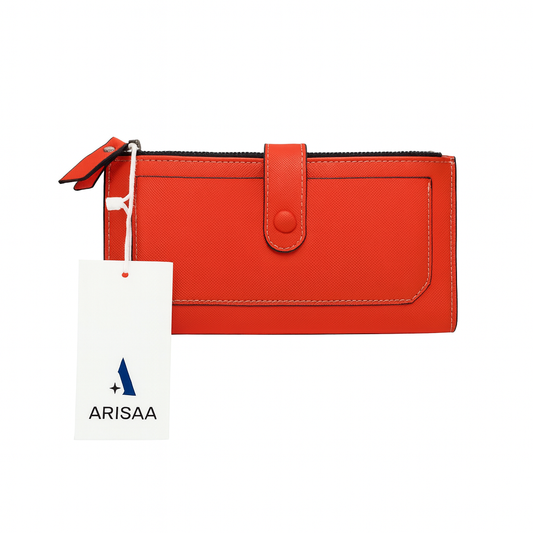 Modern look orange zipper wallet