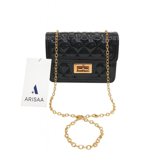 Modern look Shiny black colour purse