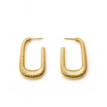 Rectangle long gold dangles