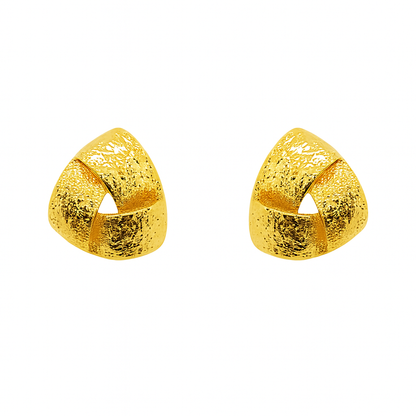 Triangle Shape Glossy Matte Stud Earring