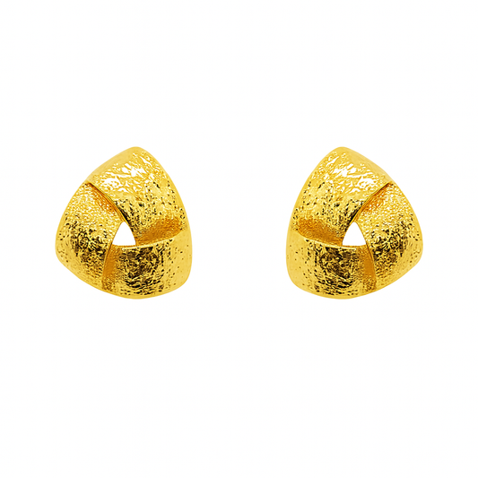 Triangle Shape Glossy Matte Stud Earring